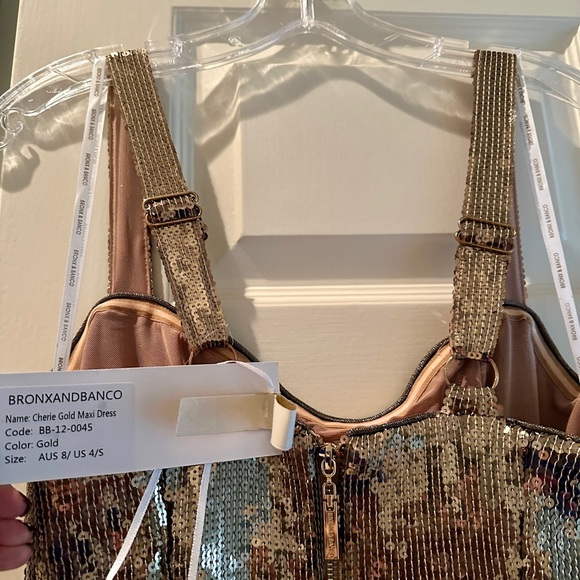 Bronx & Banco Gold Sequin Long Curtain Gown - Picture 7 of 7